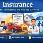 Family reviewing insurance policy paperwork together at a kitchen table